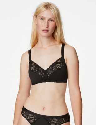 Marks And Spencer Womens M&S Collection Wild Blooms Non-Padded Full Cup Bra A-E - Black, Black
