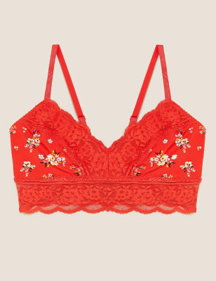 

M&S Collection Corpiño sin aros con adorno de encajeWomens - Flame, Flame