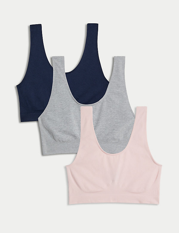 3pk Seamless Non Wired Crop Tops - FR