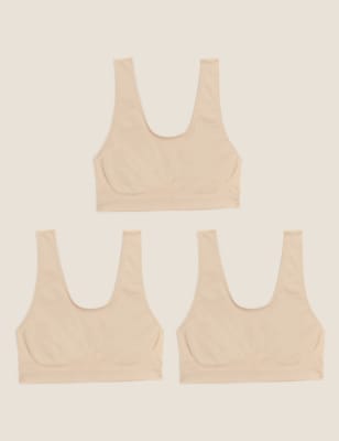 

Womens M&S Collection 3er-Pack nahtlose Bustiers ohne Bügel - Opaline, Opaline