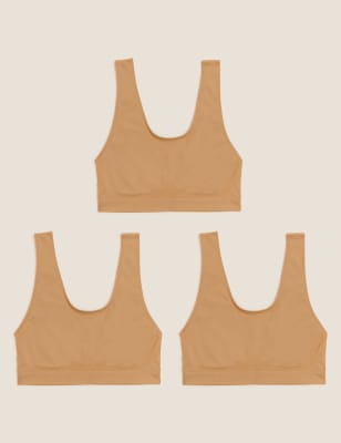 

Womens M&S Collection 3er-Pack nahtlose Bustiers ohne Bügel - Rich Amber, Rich Amber