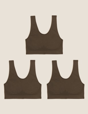

Womens M&S Collection 3er-Pack nahtlose Bustiers ohne Bügel - Rich Quartz, Rich Quartz