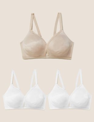 

Womens M&S Collection 3pk Crossover Non Wired Full Cup Bras A-E - White Mix, White Mix
