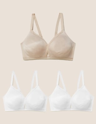 

Womens M&S Collection 3er-Pack bügellose Vollschalen-Crossover-BHs (A-E) - White Mix, White Mix