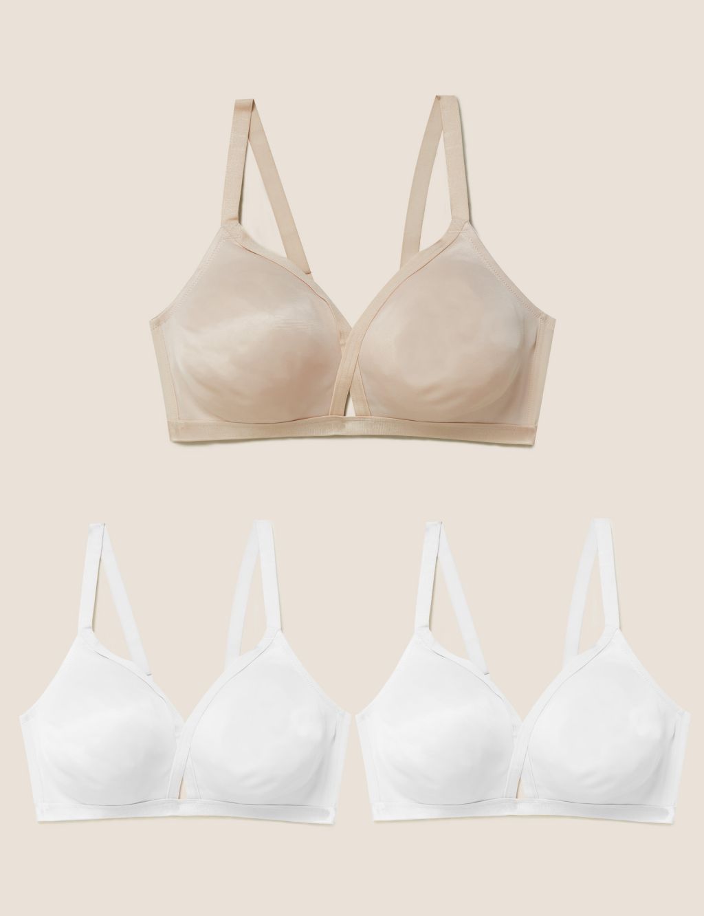 3pk Crossover Non Wired Full Cup Bras A-E image 1