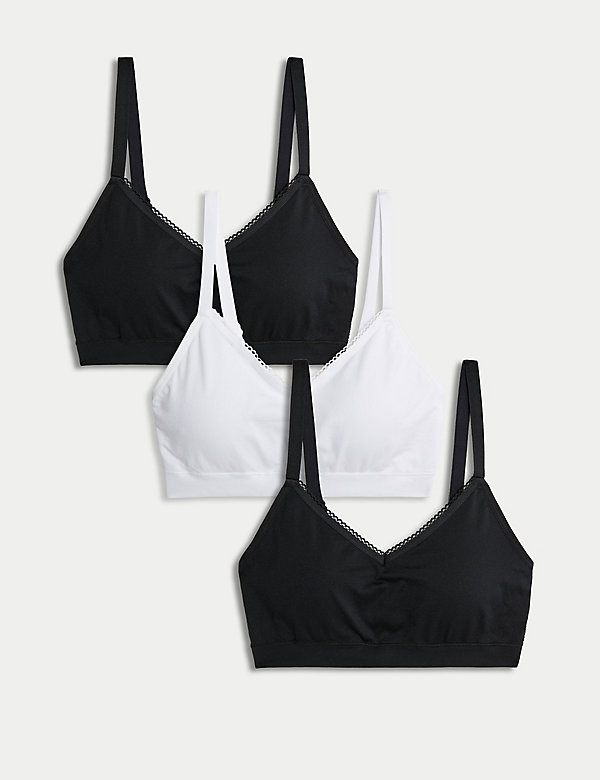 3pk Seamless Non Wired Bralettes - BE