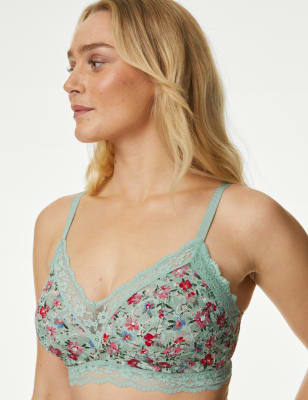 Printed Lace Non Wired Bralette A-E