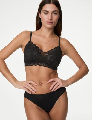 Marks And Spencer Womens M&S Collection Lace Non Wired Bralette A-E - Black, Black