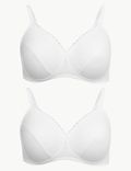 2 Pack Cotton Non-Padded Full Cup Bras