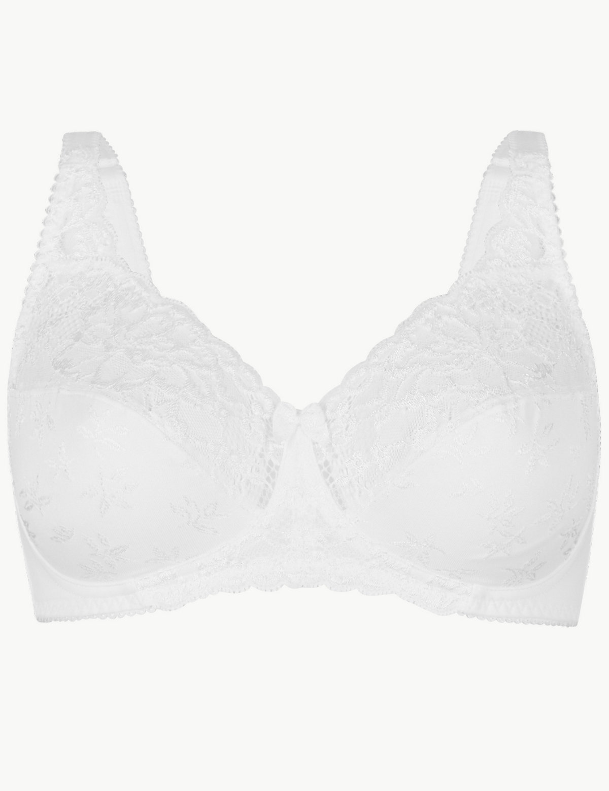 Jacquard & Lace Non-Padded Full Cup Bra