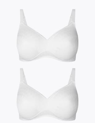 Lot de 2&nbsp;soutiens-gorge ampliformes &agrave; motif jacquard, bonnets embo&icirc;tants A&nbsp;&agrave;&nbsp;E