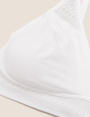 Body Womens Cool Comfort™ Cotton Rich Non Wired Bralette - 8 - White, White