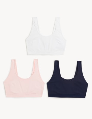 

Womens M&S Collection 3pk Non Wired Crop Tops - Soft Pink, Soft Pink