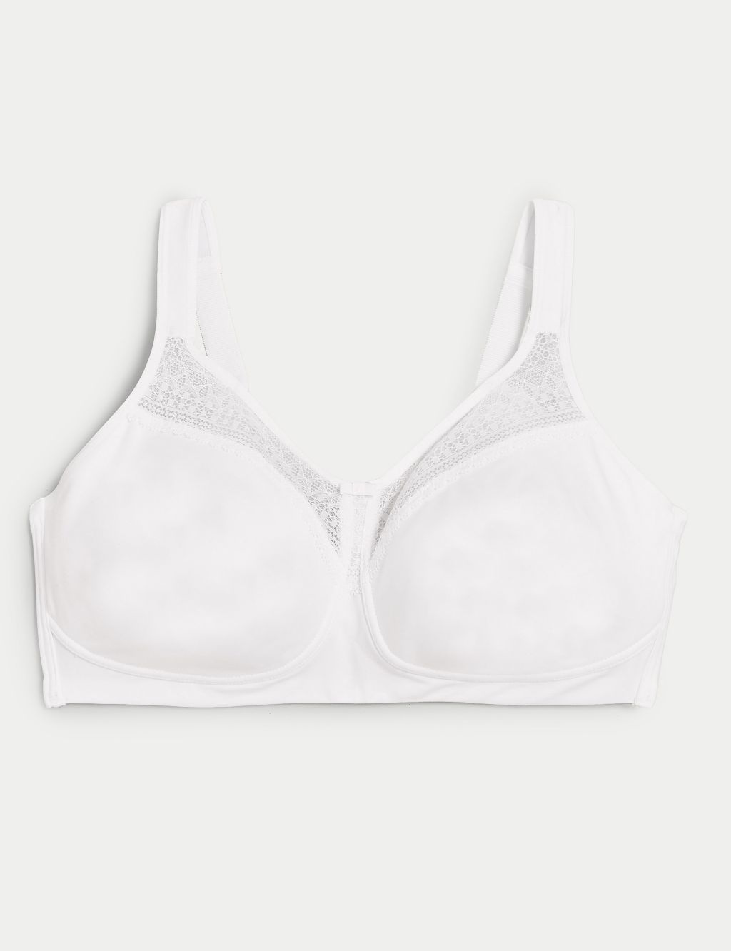 Cotton Blend & Lace Non Wired Total Support Bra B-H image 2