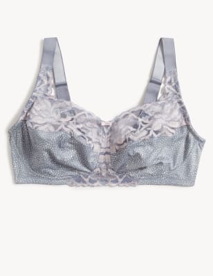 

Womens M&S Collection Total Support Wild Blooms Non-Padded Full Cup Bra B-H - Mid Grey, Mid Grey