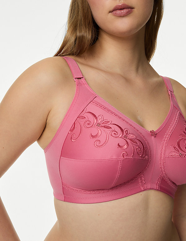 Total Support Embroidered Full Cup Bra B-G - GR