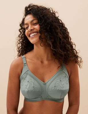 

Womens M&S Collection Total Support Embroidered Full Cup Bra DD-K - Dusty Green, Dusty Green