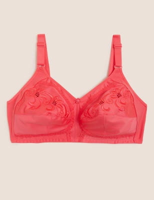 

Womens M&S Collection Stütz-BH mit Vollschalen und Stickerei (D-K) - Bright Coral, Bright Coral