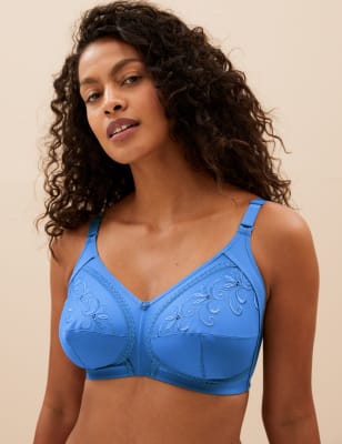 

Womens M&S Collection Stütz-BH mit Vollschalen und Stickerei (DD-K) - Fresh Blue, Fresh Blue