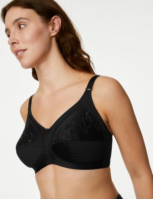 AVENUE | Women's Plus Size Embroidered Full Support Underwire Bra - black -  50DD