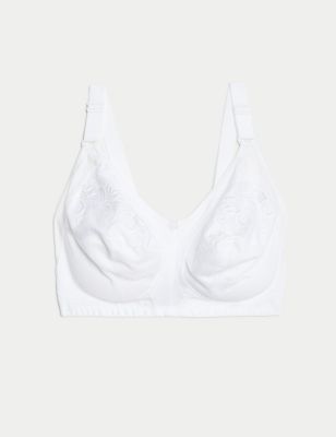 

Womens M&S Collection Total Support Embroidered Non Wired Bra D-K - White, White