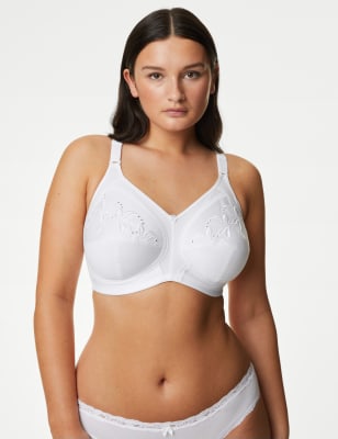 

Womens M&S Collection Embroidered Non Wired Total Support Bra - White, White