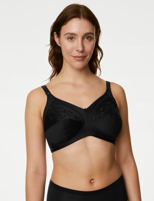 Marks And Spencer Womens M&S Collection Total Support Embroidered Full Cup Bra B-H - Black