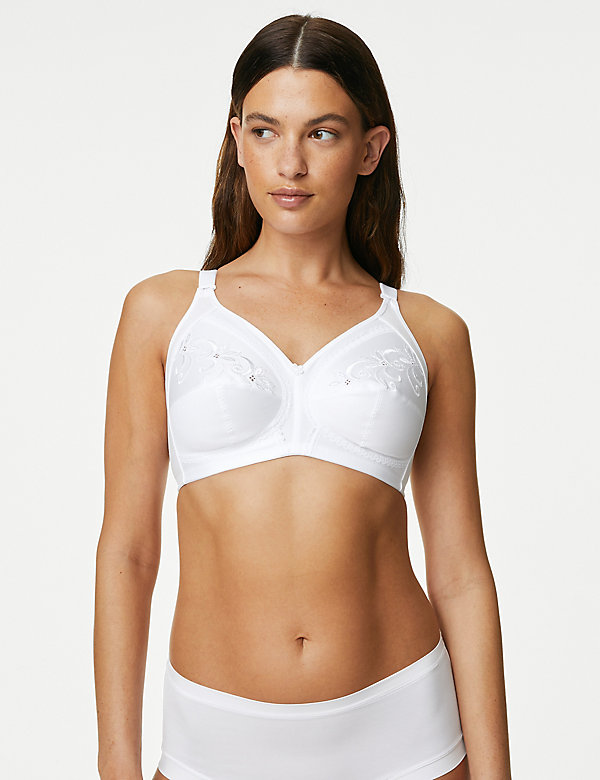 Total Support Embroidered Full Cup Bra B-H - ES