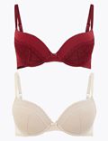 2 Pack Lace Push-Up Plunge Bras