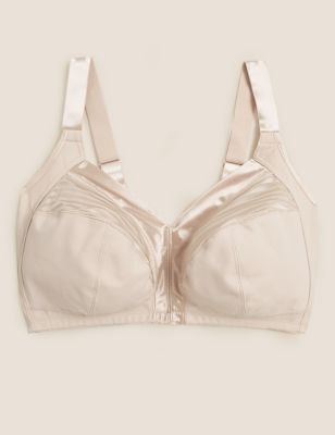 M&S Womens Total Support Striped Non-Wired Full Cup Bra B-H - 36GG - Opaline, Opaline,Black,White