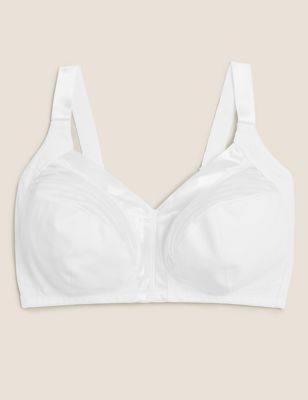 M&S WHITE Cotton Rich Full cup Bra Size 40DD Wired NON Padded Support Minimiser 