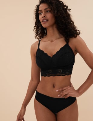 

Womens M&S Collection Lace Longline DD+ Bralette - Black, Black