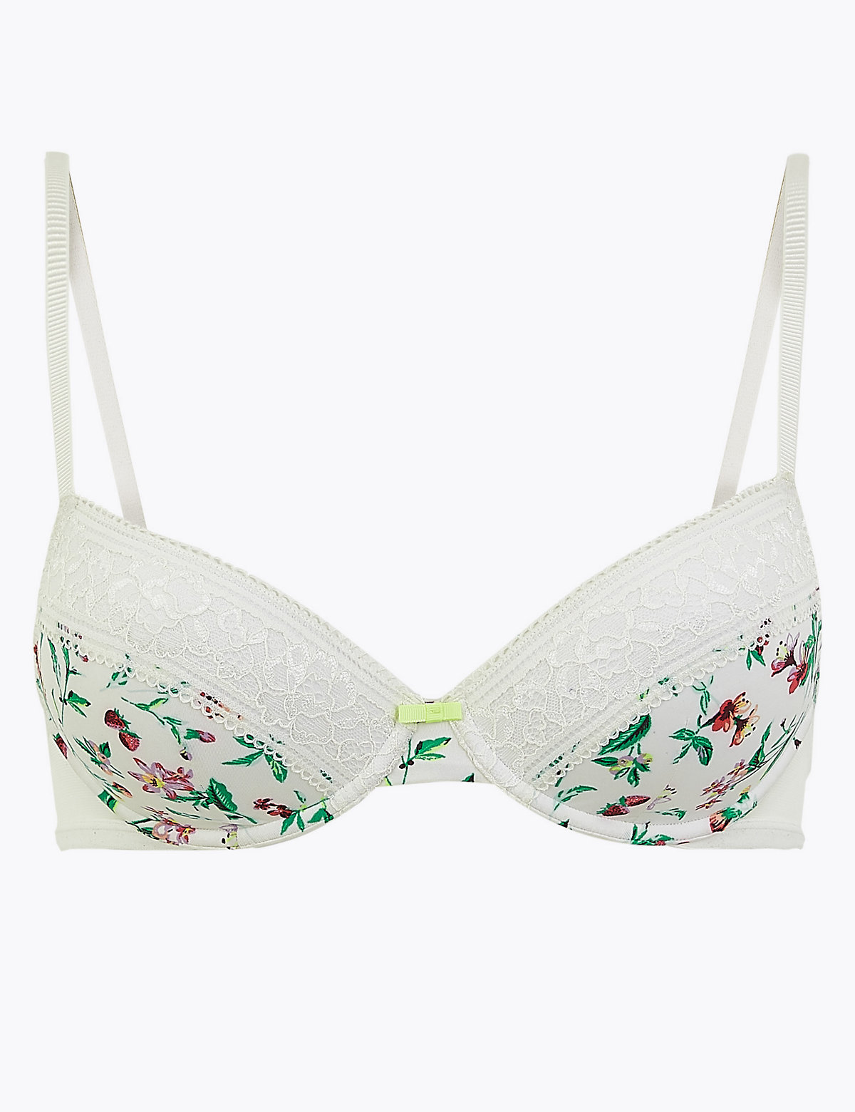 Floral Lace Smoothing Padded Plunge Bra A-E