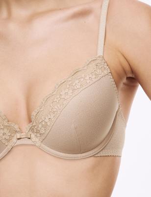 Lace Padded Plunge Wired Bra A-E