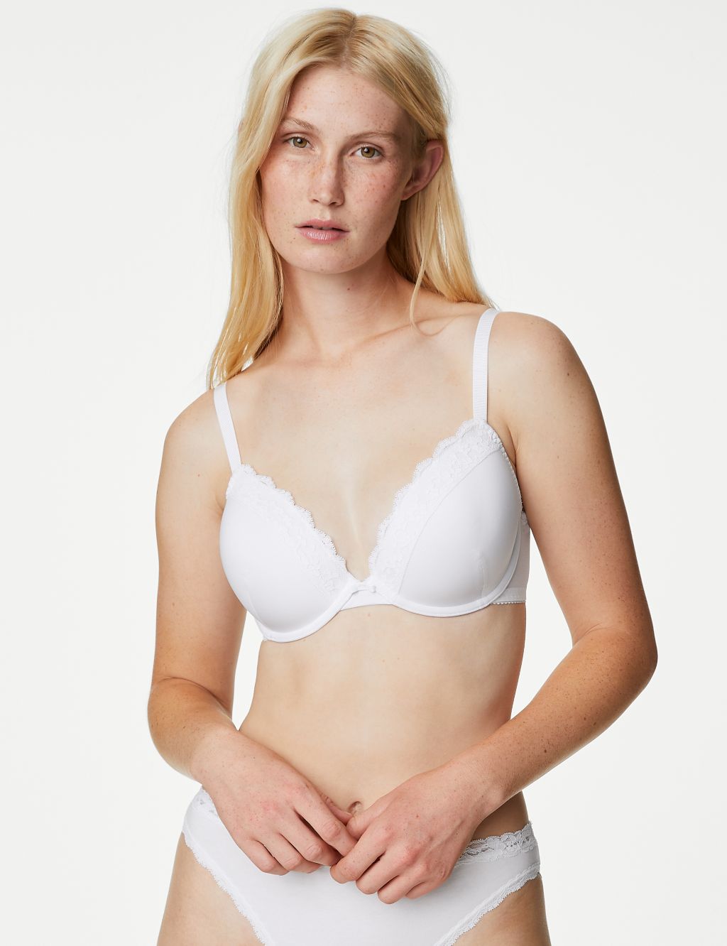 Lace Padded Plunge Wired Bra A-E image 1