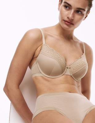 Lace Trim Padded Full Cup Bra A-E