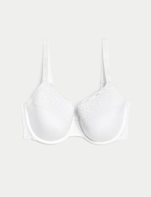 Lace Trim Padded Full Cup Bra AE