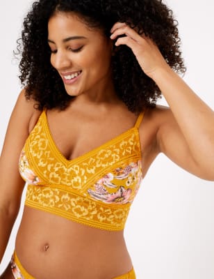 Free People All Day Rib Triangle Bralette in Yellow