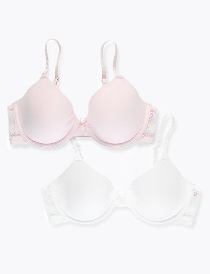 2pk Padded Flexi Underwired First Bras AA-DD