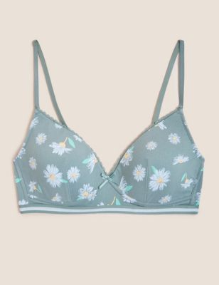 M&S Angel Girls SUMPTUOUSLY SOFT NON WIRED FIRST Bra In PALE BLUE Size 34A