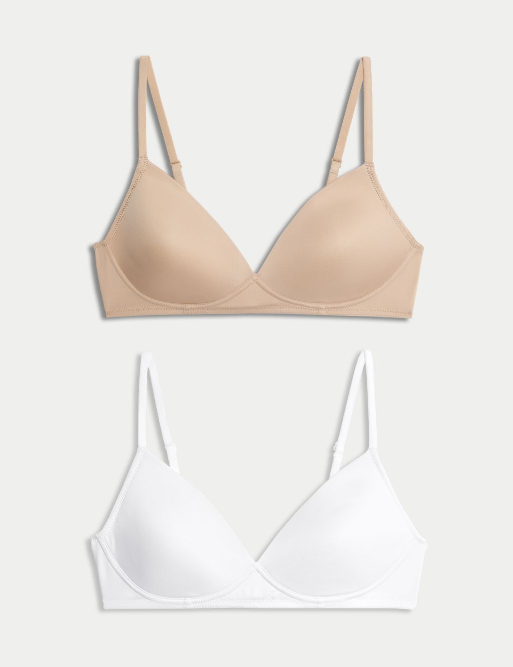 Buy Calvin Klein women plain lightly padded wireless bra beige Online