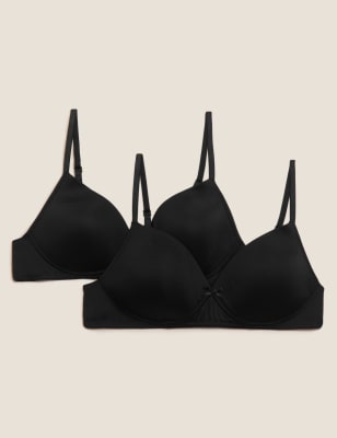 

Womens Angel 2er-Pack bügellose Erst-BHs (AA-D) - Black, Black