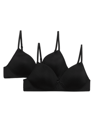 

Womens Angel 2er-Pack bügellose Erst-BHs (AA-D) - Black, Black