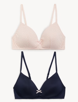 New Look lace underwired bra in pink