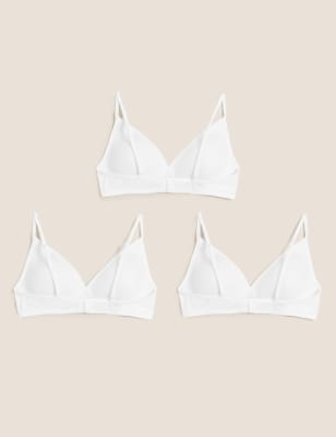 

Womens Angel 3pk Non Wired Full Cup Bras AA-D - White Mix, White Mix