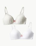 2 Pack Cotton Rich Full Cup Bra AA-E