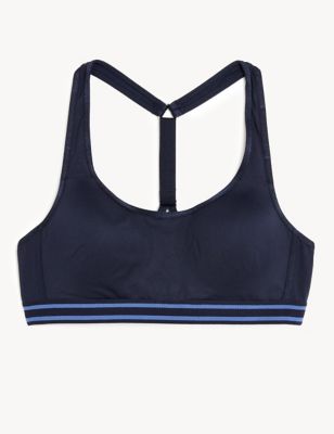 M&S Womens Non Wired Sports Bra AA-D - 28C - Navy Mix, Navy Mix,White