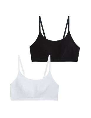 M&S Collection 2pk Non Wired Crop Top First Bras - ShopStyle