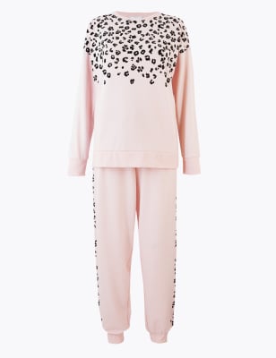 Animal Print Sweatshirt Pyjama Set