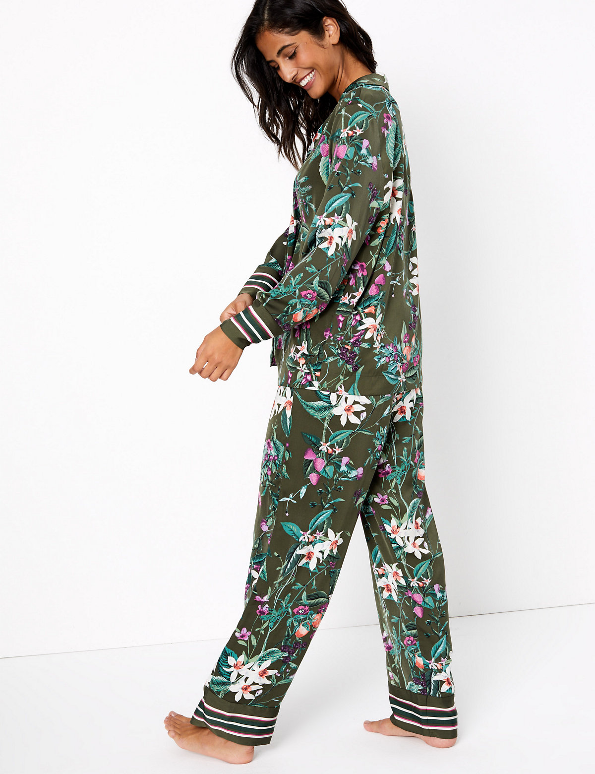 Satin Floral Print Pyjama Set